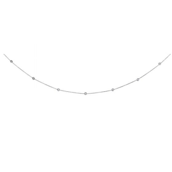 14K White Gold .50 Carat Diamonds by the Yard Necklace