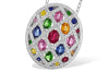 Confetti Gemstone Diamond Pendant in 14K White Gold