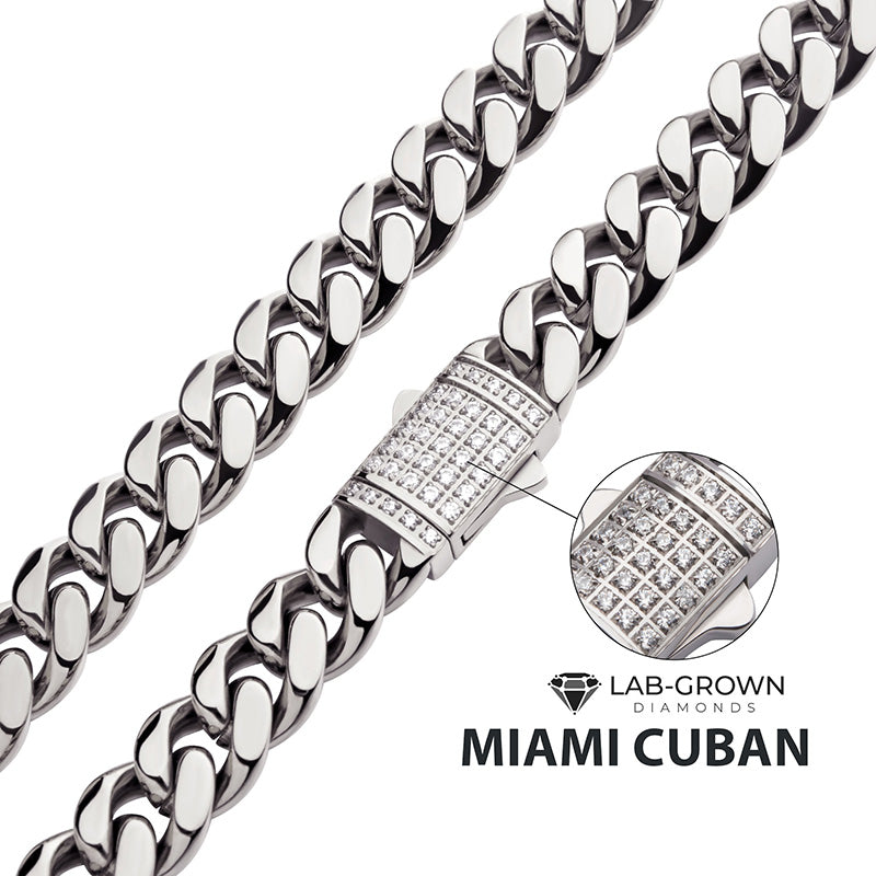8mm Steel Miami Cuban Chain Necklace