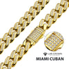 12mm 18K Gold IP Miami Cuban Chain Necklace