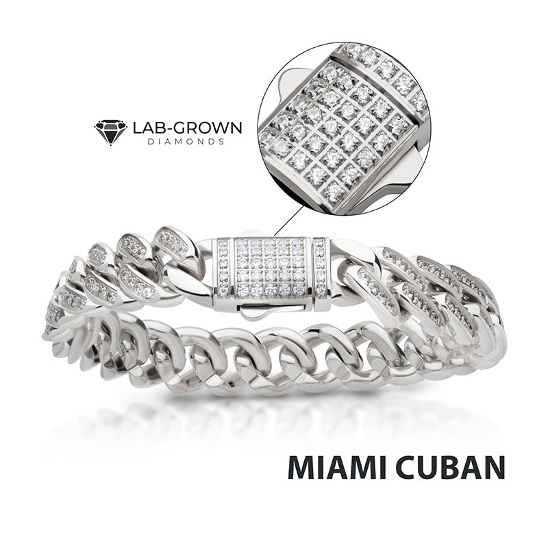 12mm Steel Miami Cuban Chain Bracelet