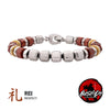 8mm Mokume Gane & Red Jasper Beads Bushido Virtue Bracelet - REI: Respect