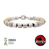 8mm Mokume Gane & White Quartz Beads Bushido Virtue Bracelet -CHUGI: Duty & Loyalty