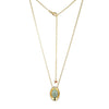 Jade Stone Pendant Necklace in Gold Plated Sterling Silver