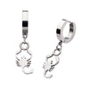 Steel Scorpio Charm Huggie Earrings