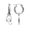 Steel Scorpio Charm Hoop Earrings