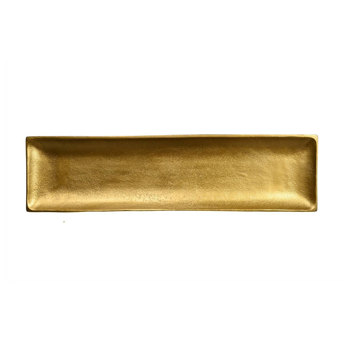 Small Cast Aluminum Tray Dish on Foot Antique Brass 23.2
