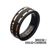 Black Carbon Fiber Hammered Ring