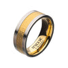 Matte Steel Gold IP Hammered Ring