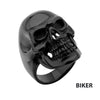 Black IP Skull All Teeth Out Ring