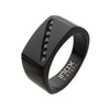 Steel Black IP Signet Ring