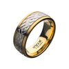 Gold IP Edge Steel Weave Ring