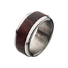 Steel Safflower Pear Wood Ring