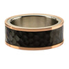 Steel Tri-Tone Hammered Finish Ring