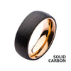 Solid Carbon & Rose Gold IP Ring
