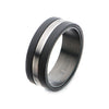 Solid Carbon Antiqued Steel Nero Ring