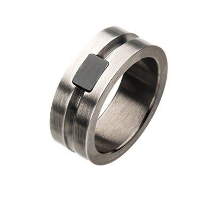 Steel Antique White Bronze Ring