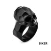 Matte Black IP Geometric Skull Ring