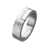 Modern Block-Textured Steel Ring