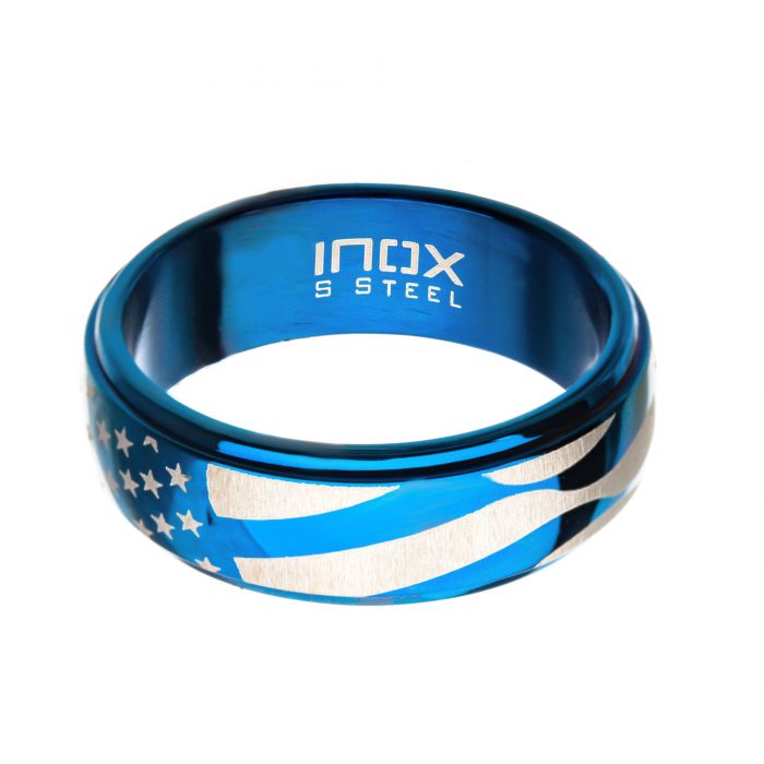 Blue IP Spinner American Flag Pride Ring