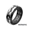 Steel & Black IP Puerto Rico Flag Spinner Ring