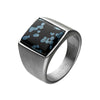 Steel Matte Snowflake Signet Ring