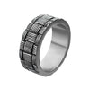 Antiqued Steel Weave Pattern Ring