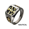 Steel Black Oxidized & Gold IP Signet Ring