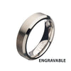 6mm Matte Steel Beveled Wedding Band Ring
