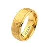 8mm 18K Gold IP Blacksmith Hammered Comfort Fit Ring