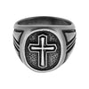 Antique Steel Cross Ring