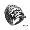 Oxidized Steel Chief Skull Ring