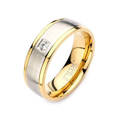 Steel & Gold IP Ring