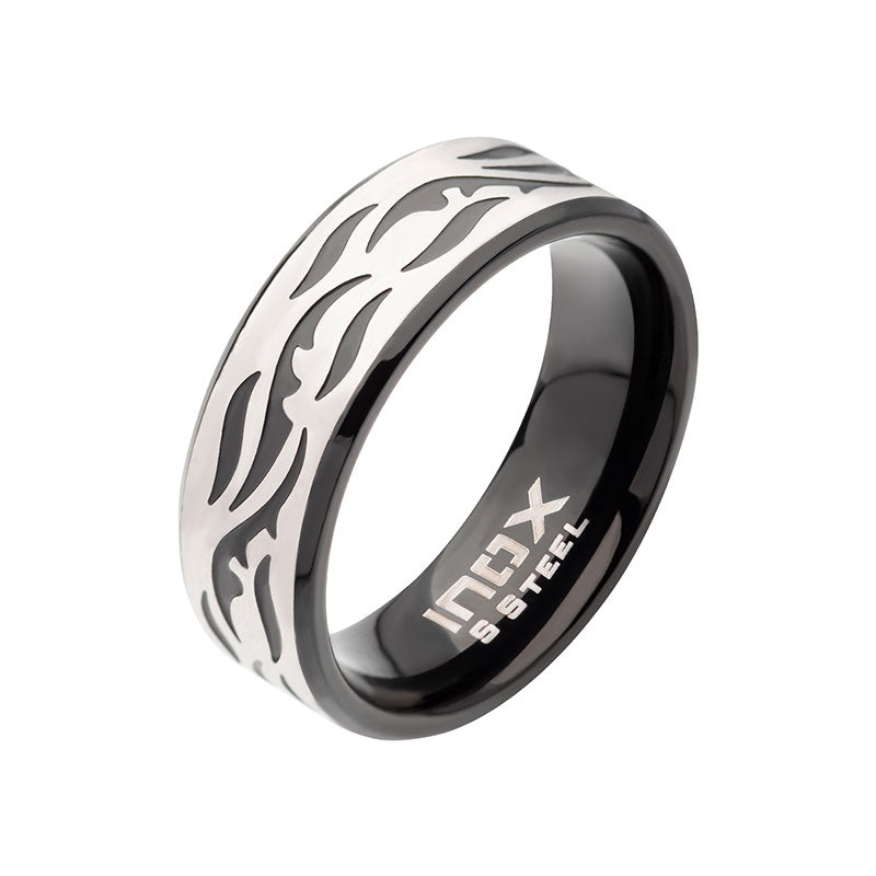 Black IP Steel Comfort Fit Ring