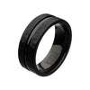 Black Zirconium Hammered Ring