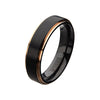 Black Zirconium & Rose Gold IP Edge 6mm Ring