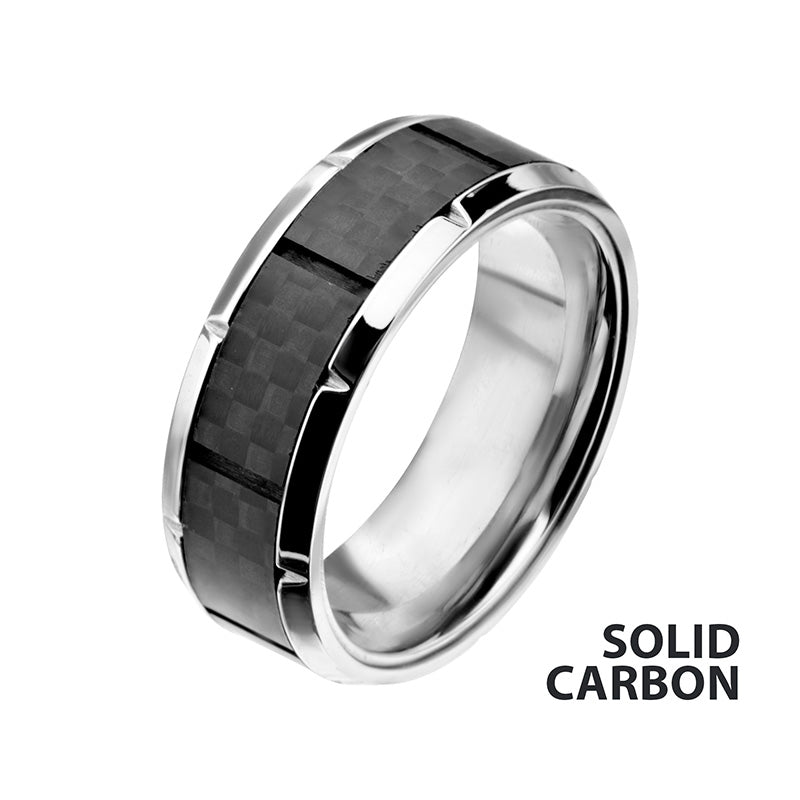 Ridged Edge Carbon Fiber Ring