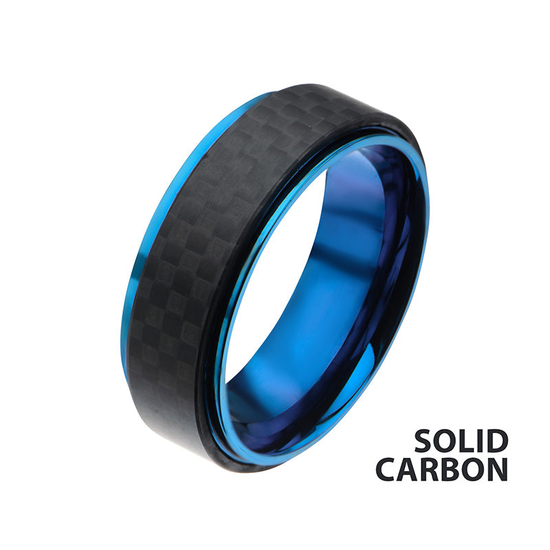 Blue IP & Solid Carbon Fiber Ring