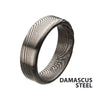 7mm Matte Damascus Steel Band Ring