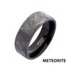 Solid Meteorite Inlay Black IP Ring
