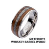 8mm Wood & Meteorite Inlay Steel Comfort Fit Ring