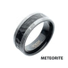 Meteorite Edge Black IP Steel Hammered Ring