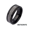 Meteorite Inlay Black IP Ring