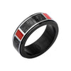 Polished Black IP Carbon Fiber Ring