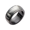 Sandblasted Gun Metal IP Pattern Ring