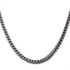 Black IP Gun Metal Steel Foxtail Chain Necklace