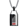 Polished Black IP Red Carbon Fiber Weave Pendant