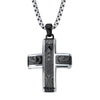 Black IP Embossed Coin Stamped Pattern Pendant