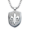 Polished Steel Fleur de Lis Accent on Brushed Gun Metal IP Pendant