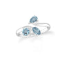 Natural Sky Blue Topaz Bypass Ring in Sterling Silver